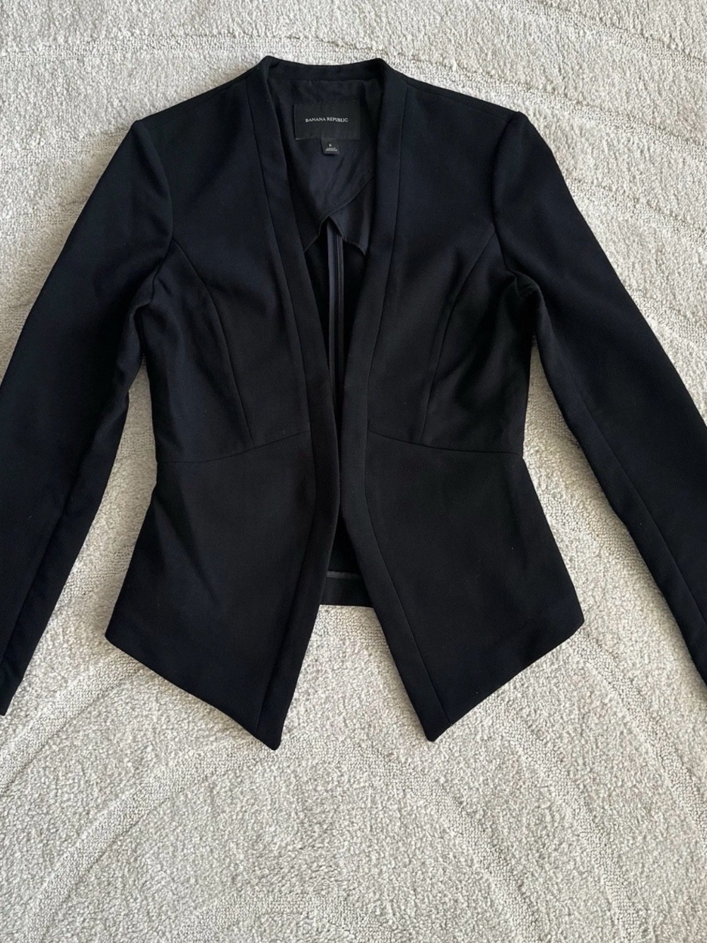 Banana Republic Women's Black Open-Front Tailored Blazer